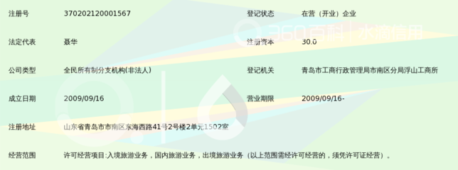 山东省中国国际旅行社青岛分社